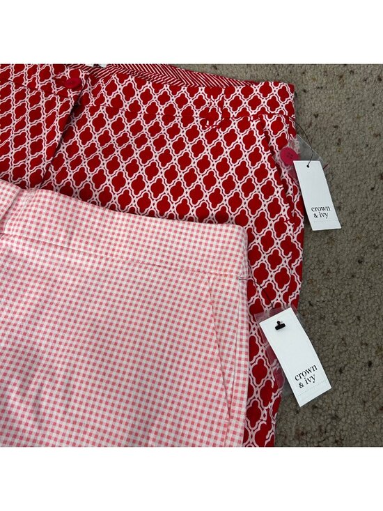 crown & ivy Pants - NEW Crown & Ivy Lot of 2 Patterned Shorts Casual Summer Size 16 Women's